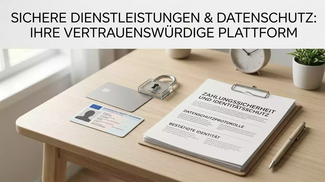 Bankkarte, anonymisiertes Ausweisdokument und Schloss als Symbol für Datensicherheit
